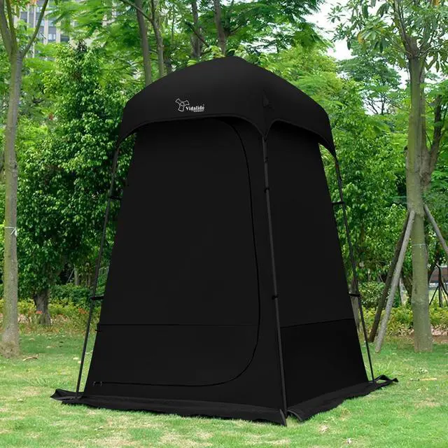 Alt view image 2 of 7 - Outdoor Shower Tent Changing Room Privacy Portable Camping Shelters (Black)