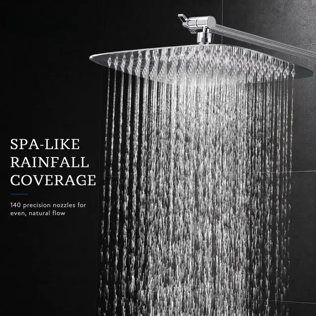Alt view image 2 of 7 - All Metal 12" Rain Shower Head with Handheld for Bathroom Upgrade | All Metal, Built to Last, Easy Install, Adjustable Height & Angle for All Heights, Extra Long Hose, Modern Upgrade