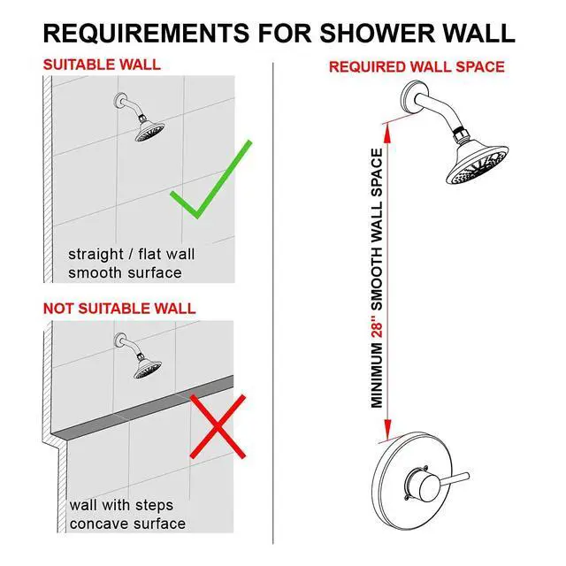 Alt view image 3 of 6 - Handheld Showerhead & Rain Shower Combo for Easy Reach, 27.5" Drill-free Stainless Steel Slide Bar, 5of 5-setting Handheld Shower and Showerhead, with 5ft Hose -Brush Nickel
