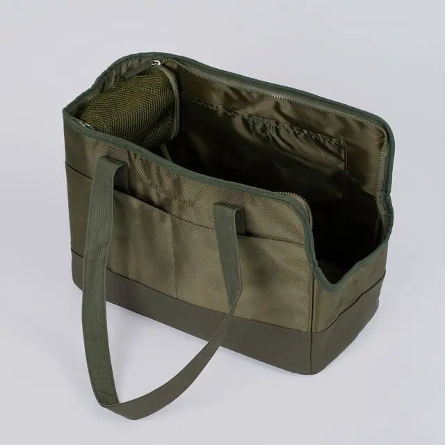 Alt view image 4 of 7 - OSKAR & FRIENDS Pet Carrier Tote Bag for Small Dogs & Cats Fully Closable Mesh, Vegan Leather, Sherpa Pad Stylish Dog Purse Carrier for Pets Up to 20 lbs