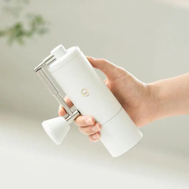 Alt view image 2 of 6 - C5 Pro Manual Coffee Grinder with S2C-042 Conical Burr, 0.031mm Precision Adjustment, Expanded Bean Container, All-Metal Portable Hand Coffee Mill for Espresso/French Press/Pour Over - White