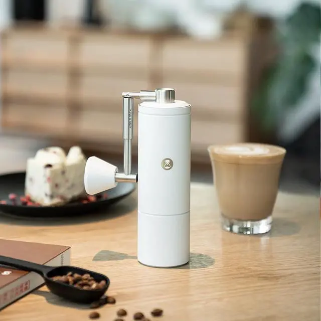 Alt view image 6 of 6 - C5 Pro Manual Coffee Grinder with S2C-042 Conical Burr, 0.031mm Precision Adjustment, Expanded Bean Container, All-Metal Portable Hand Coffee Mill for Espresso/French Press/Pour Over - White