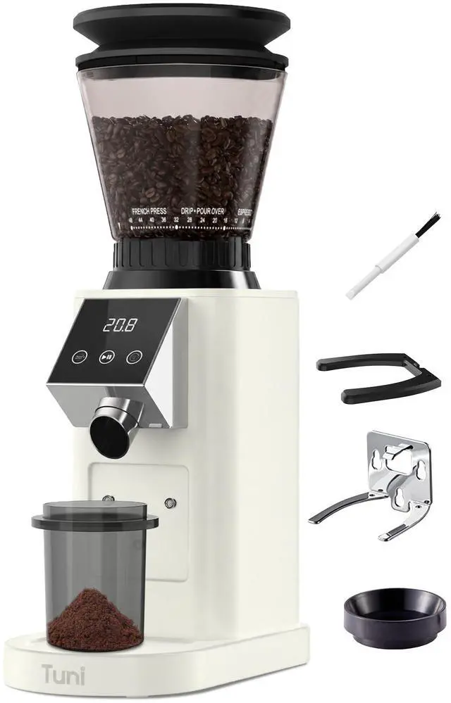 Main image of G1 Conical Burr Coffee Grinder, 48 Grind Settings, Ivory | Stainless Steel Anti-static Burr Mill, Precision Electric Timer and LED Touchscreen for Espresso/Drip/Cold Brew/French Press