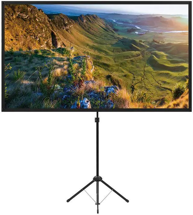 Main image of Projector Screen with Stand, 100 Inch Outdoor Projection Screen 16:9 and Tripod Stand, Portable Projector Screen, 1.2 Gain, Lightweight and Compact, Easy Setup, Idea for Home Cinema, Backyard Party.