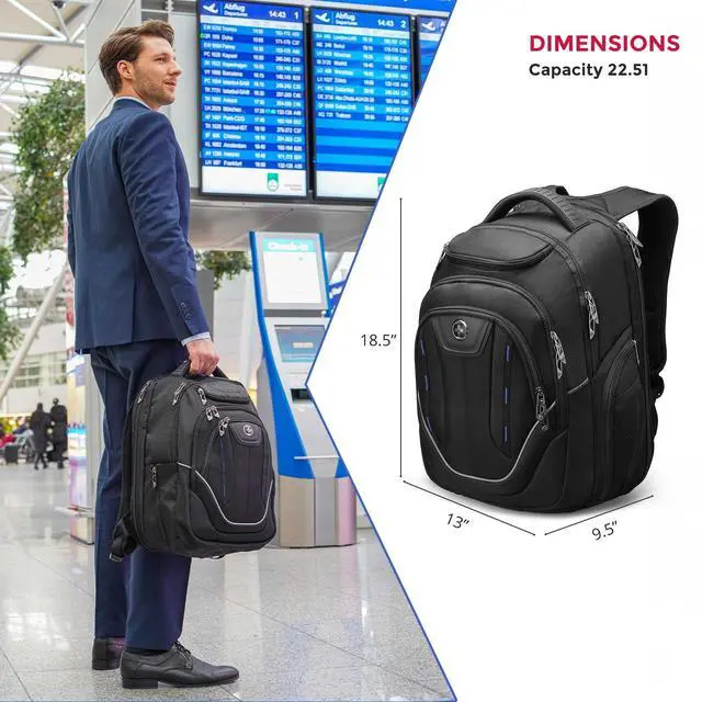Alt view image 2 of 7 - Design TSA Business Laptop Backpack For Men,Travel Backpack With USB Charging Port,College Tech Backpacks With RFID Pockets Presents For Men Fits 15.6 Inch Computer | J16BT-1