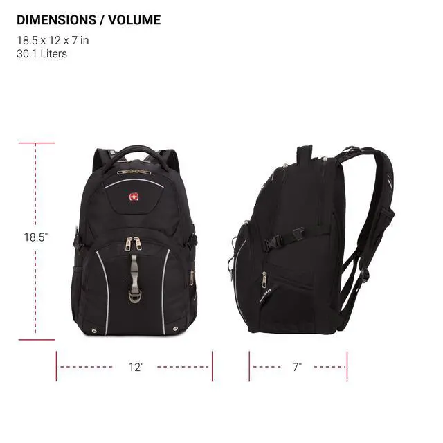 Alt view image 5 of 6 - 3258 Laptop Backpack, Fits Most 17 Inch Laptops, Secure Computer Sleeve for Travel, Work, School, Men's and Women's - Black