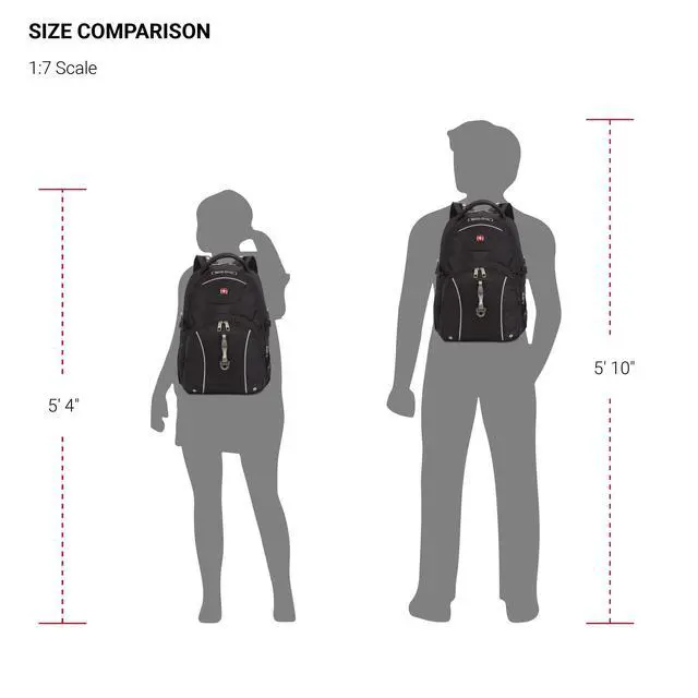 Alt view image 6 of 6 - 3258 Laptop Backpack, Fits Most 17 Inch Laptops, Secure Computer Sleeve for Travel, Work, School, Men's and Women's - Black