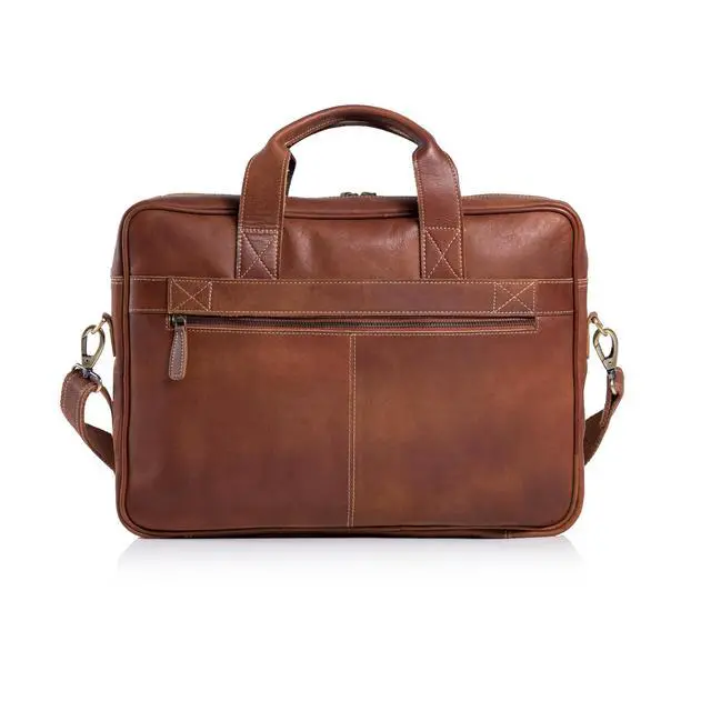 Alt view image 5 of 6 - leather briefcase 16 inch laptop messenger bag satchel for men women | office briefcase, satchel bag, work bag, business bag, shoulder bag, adjustable strap, laptop compartment