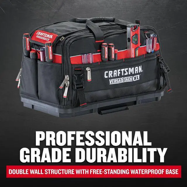 Alt view image 2 of 7 - VERSASTACK XL Tool Bag, 22.5, Durable Polyester, Black and Red (CMST21450)