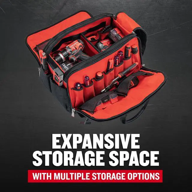 Alt view image 4 of 7 - VERSASTACK XL Tool Bag, 22.5, Durable Polyester, Black and Red (CMST21450)