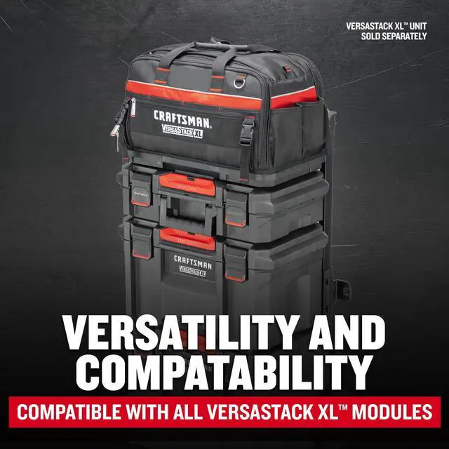 Alt view image 5 of 7 - VERSASTACK XL Tool Bag, 22.5, Durable Polyester, Black and Red (CMST21450)