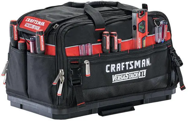 Alt view image 7 of 7 - VERSASTACK XL Tool Bag, 22.5, Durable Polyester, Black and Red (CMST21450)