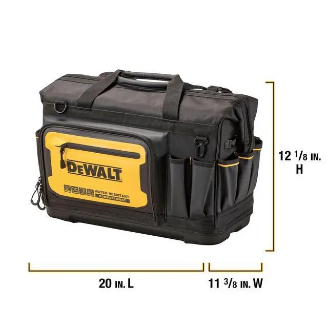 Alt view image 2 of 7 - Tool Bag, Water Resistant, Hard Bottom, 20-inch, Professional Tool Tote with Organization (DWST560104)
