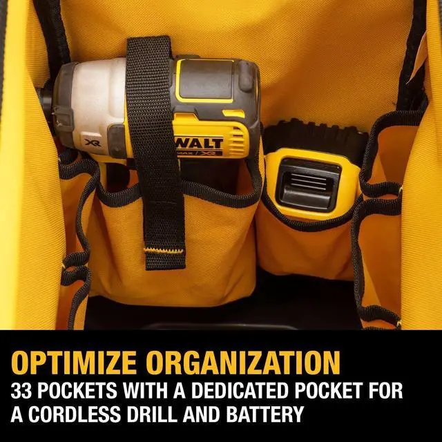 Alt view image 6 of 7 - Tool Bag, Water Resistant, Hard Bottom, 20-inch, Professional Tool Tote with Organization (DWST560104)