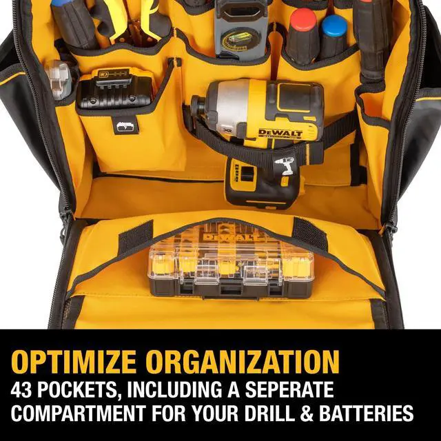 Alt view image 3 of 6 - Tool Backpack, Tool Storage and Organization, Durable and Water Resistant (DWST560102)