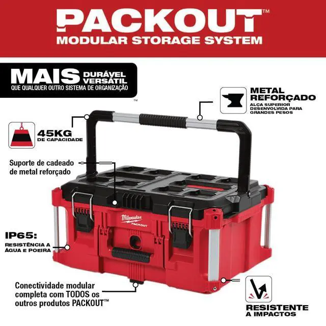 Alt view image 2 of 5 - Electric Tool 48-22-8425 Pack out, Large Tool Box, Red