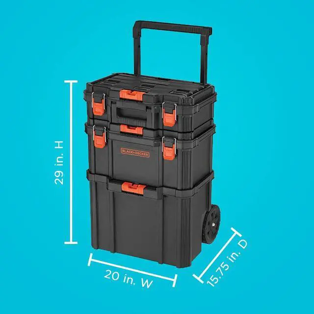 Alt view image 3 of 7 - tackable Storage System - 3 Piece Set (Small, Deep Toolbox, and Rolling Tote)
