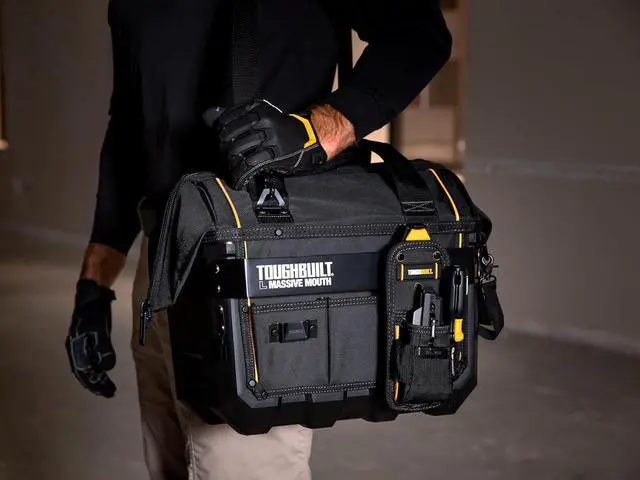 Alt view image 2 of 7 - ClipTech - 16" Massive Mouth Tool Bag, HardBody, TBL-CT-62-16A | 25 Pockets, HardBody Construction, Reinforced Handles, Waterproof Base, Wide-Mouth Opening, 1680D Fabric