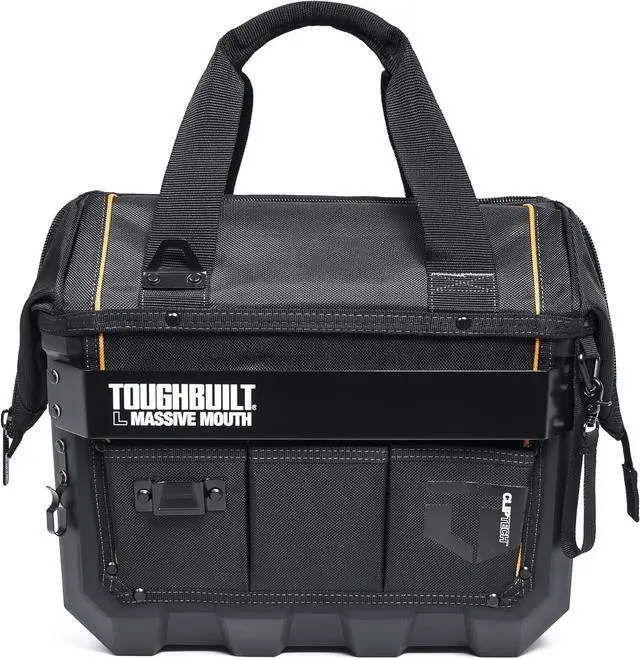 Alt view image 3 of 7 - ClipTech - 16" Massive Mouth Tool Bag, HardBody, TBL-CT-62-16A | 25 Pockets, HardBody Construction, Reinforced Handles, Waterproof Base, Wide-Mouth Opening, 1680D Fabric