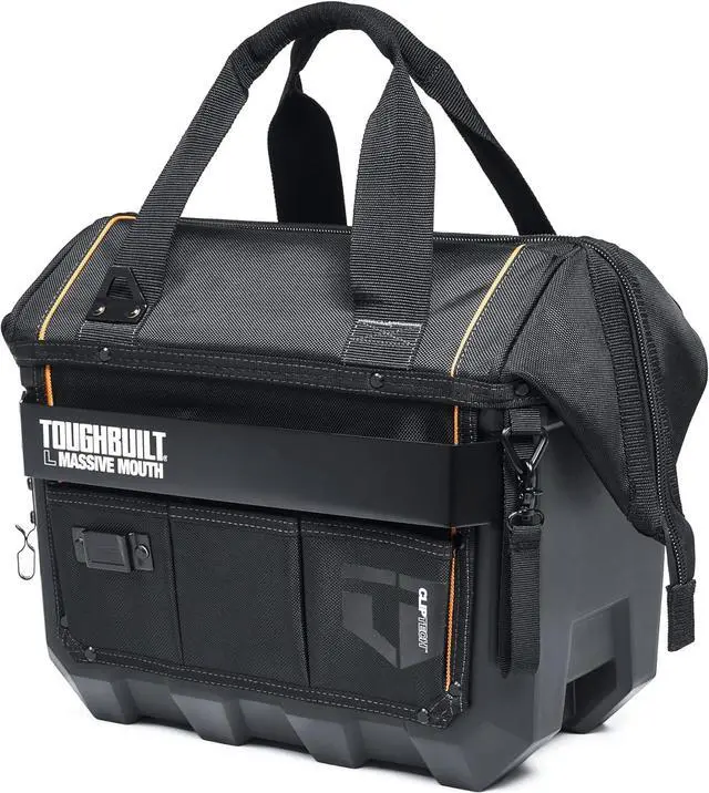 Alt view image 4 of 7 - ClipTech - 16" Massive Mouth Tool Bag, HardBody, TBL-CT-62-16A | 25 Pockets, HardBody Construction, Reinforced Handles, Waterproof Base, Wide-Mouth Opening, 1680D Fabric