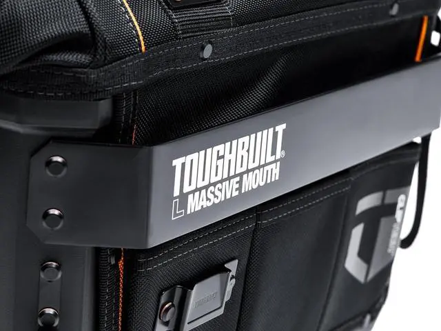 Alt view image 7 of 7 - ClipTech - 16" Massive Mouth Tool Bag, HardBody, TBL-CT-62-16A | 25 Pockets, HardBody Construction, Reinforced Handles, Waterproof Base, Wide-Mouth Opening, 1680D Fabric
