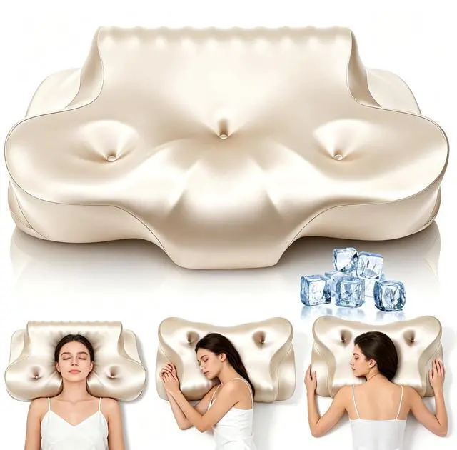 Main image of Orthopedic Memory Foam PillowsCooling Cervical Neck Pillow,Champagne | Cervical Support Pillow for Neck Pain Relief,Cervical Pillow for All Sleep Positions,Ergonomic Pillow