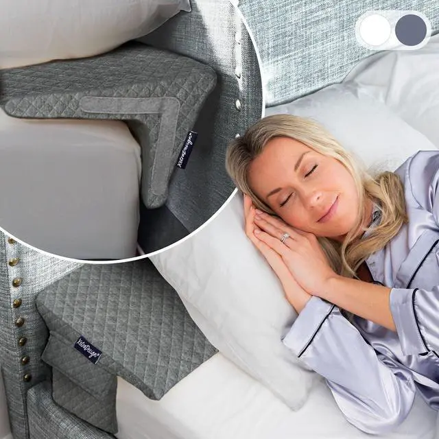 Main image of Bed Wedge Pillow for Headboard Gap Up to 7", Triangle Gap Filler for Bed, Mattress Wedge Gap Filler, Headboard Space Filler, Corner Pillow, Grey King 76"