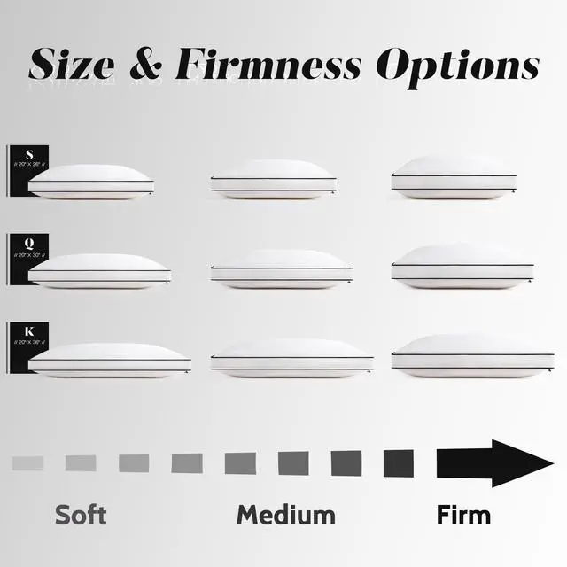 Alt view image 4 of 5 - Feather Down Pillows Queen Size Set of 2 with Gusset, Luxury Hotel Collection Bed Pillow 2 Pack, Down Surrounded Gusseted Pillows for Sleeping, Soft for Side, Back Sleepers 20x30 in.