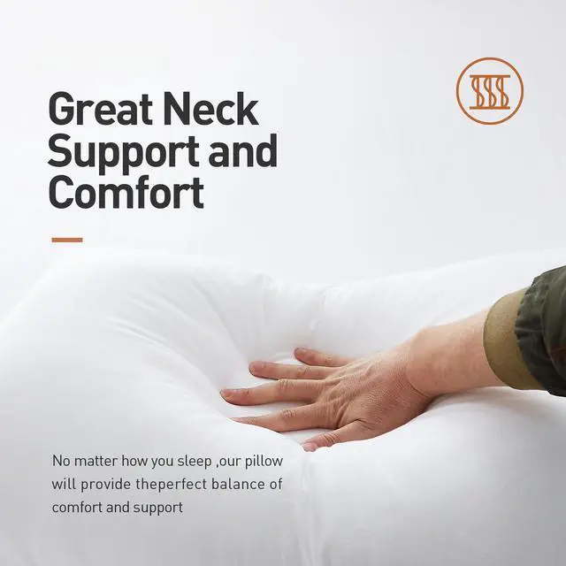 Alt view image 4 of 6 - Bed Pillows 2 Pack Hotel Collection Luxury Soft Inserts for Sleeping-Breathable and Comfortable for Stomach Back Sleepers, Standard (Pack of 2),