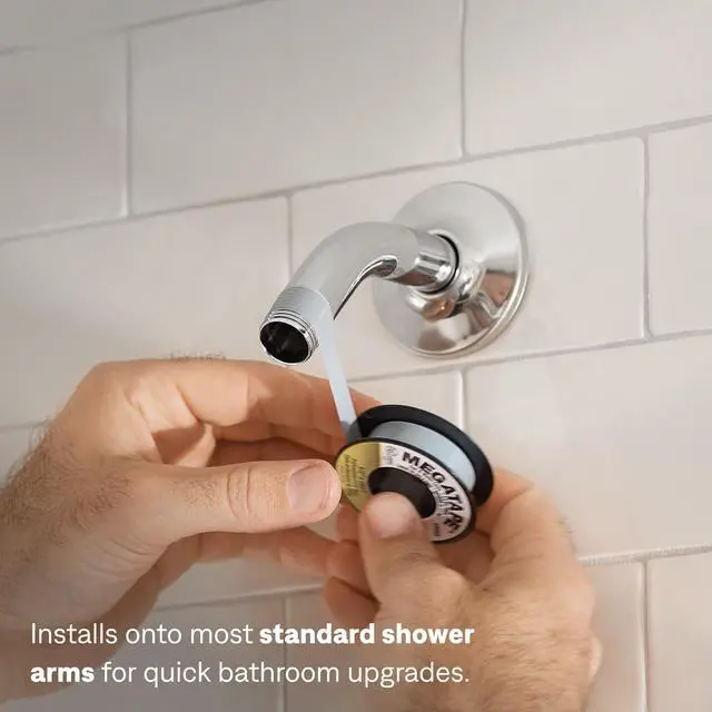 Alt view image 6 of 7 - Verso Chrome Round Rain Shower Head and Detachable Handshower Combination with Magnetix Docking System and 60-inch Metal Hose, 220C2