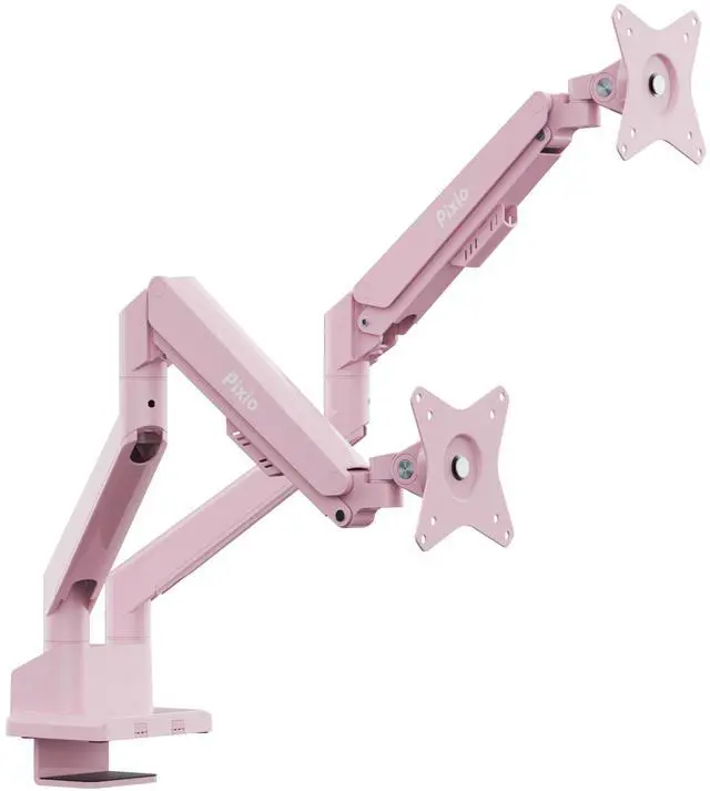 Main image of PS1D Wave Pink Dual Monitor Arm Stand Desk Mount - Fits up to 32 inches Monitors and up to 19.8lbs. VESA Compatibility and Integrated Cable Management