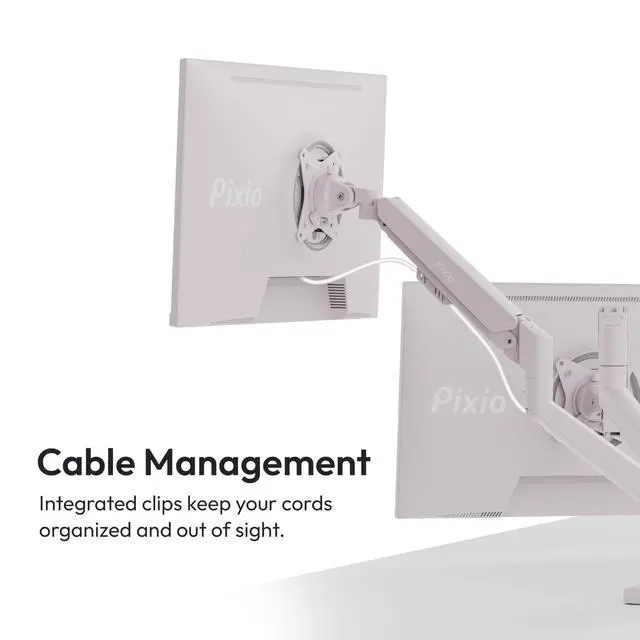 Alt view image 5 of 7 - PS1D Wave Pink Dual Monitor Arm Stand Desk Mount - Fits up to 32 inches Monitors and up to 19.8lbs. VESA Compatibility and Integrated Cable Management