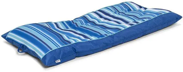 Main image of Kona No Inflation Needed Pool Lounger with Headrest, Blurred Blue Double Sided Mesh, 5.5ft Big