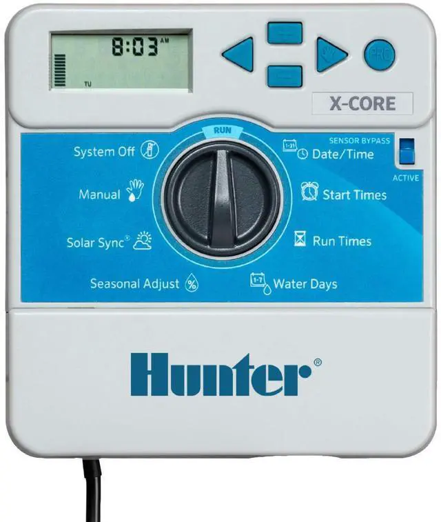 Main image of X-Core XC400i Indoor Sprinkler Timer, 4 Zone Irrigation Controller | Indoor 4 station irrigation controller with easy programming, manual controls, seasonal adjust, and standard dial operation
