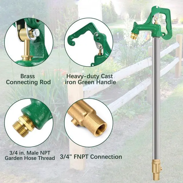 Alt view image 4 of 7 - Frost Free Outdoor Faucet Freeze Proof Frost Proof Yard Hydrant Total5.25FT | Water Hydrant for Yard Irrigation Garden Patio Clean Farm Pasture Watering Drinking,3/4"Pipe Connection,36Bury Depth