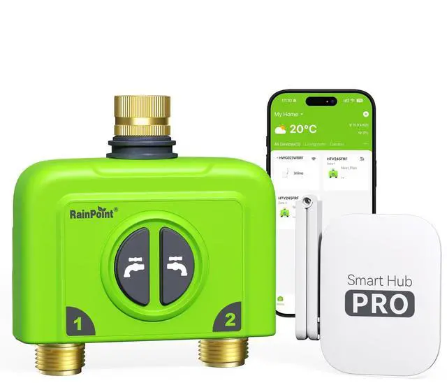 Main image of WiFi Water Timer for Garden Hose, 2 Zone WiFi Sprinkler Controller, Smart Hose Timer Valve, Automatic Drip Irrigation System/Rain Delay for Garden/Lawn