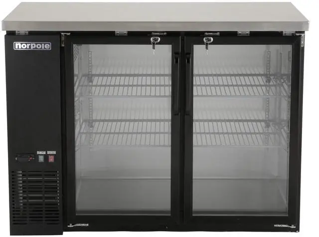 Main image of Commercial 12 cu. ft. 2-Door Under Bar Specialty Refrigerator in Black