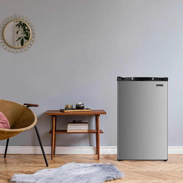Alt view image 2 of 3 - 4.4 cu. ft. Compact Mini Refrigerator in Stainless Look