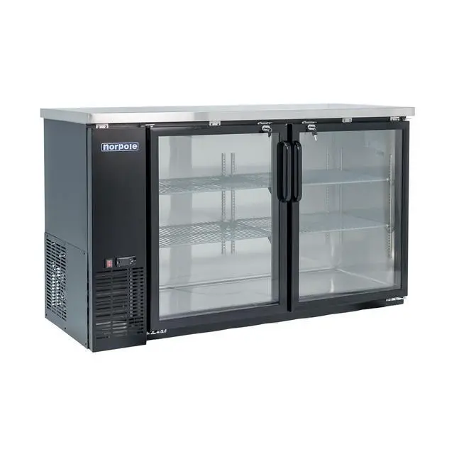 Alt view image 2 of 3 - Commercial 16 cu. ft. 2-Glass Door Under Bar Refrigerator in Black