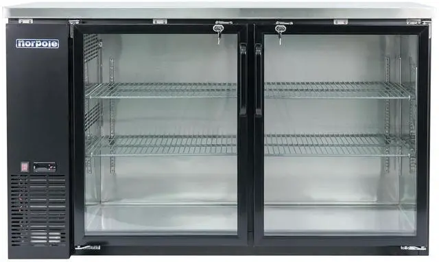 Main image of Commercial 16 cu. ft. 2-Glass Door Under Bar Refrigerator in Black
