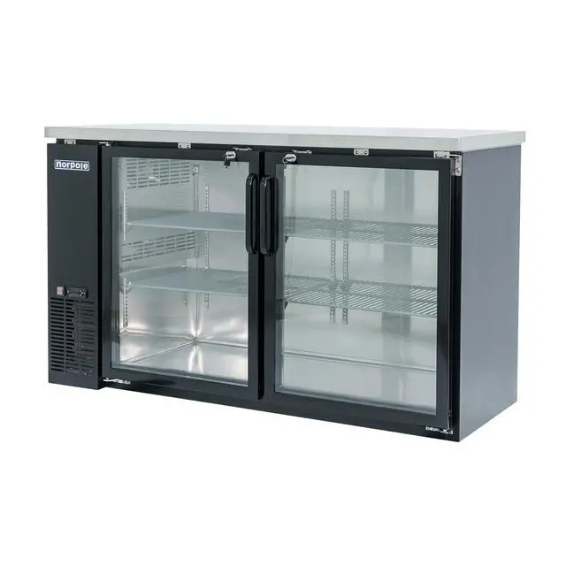 Alt view image 3 of 3 - Commercial 16 cu. ft. 2-Glass Door Under Bar Refrigerator in Black