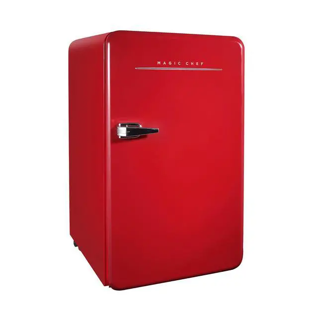 Alt view image 3 of 5 - 17.5 in. 3.2 cu. ft. Retro Mini Refrigerator in Red, without Freezer