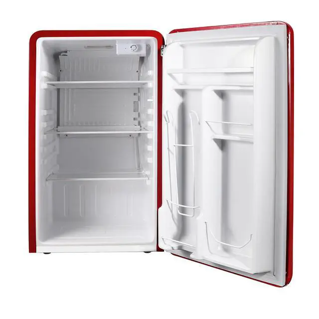 Alt view image 2 of 5 - 17.5 in. 3.2 cu. ft. Retro Mini Refrigerator in Red, without Freezer