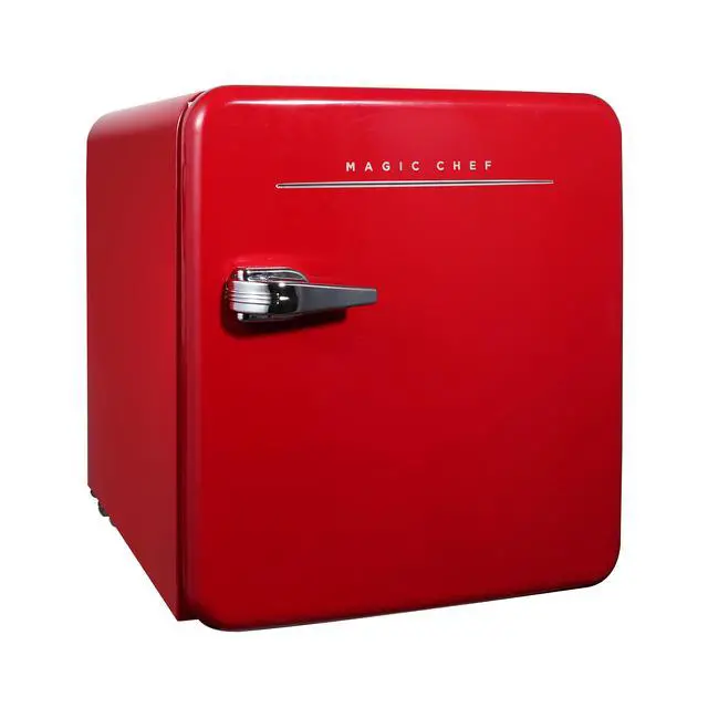 Alt view image 3 of 5 - 17.5 in. 1.6 cu. ft. Retro Mini Refrigerator in Red, Without Freezer