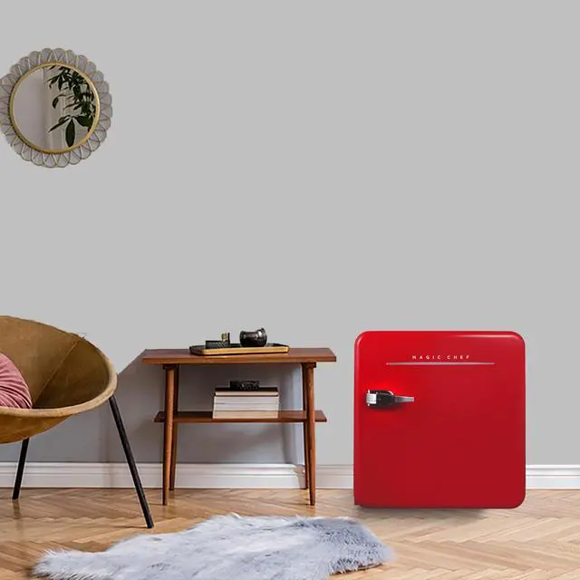 Alt view image 5 of 5 - 17.5 in. 1.6 cu. ft. Retro Mini Refrigerator in Red, Without Freezer