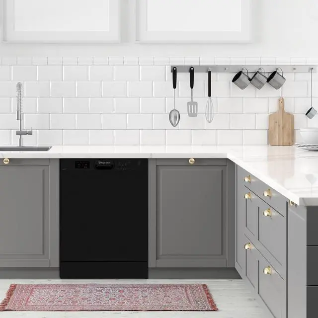 Alt view image 3 of 3 - 24 in. Front Control Built-in Tall Stainless Steel Tub Dishwasher in Black