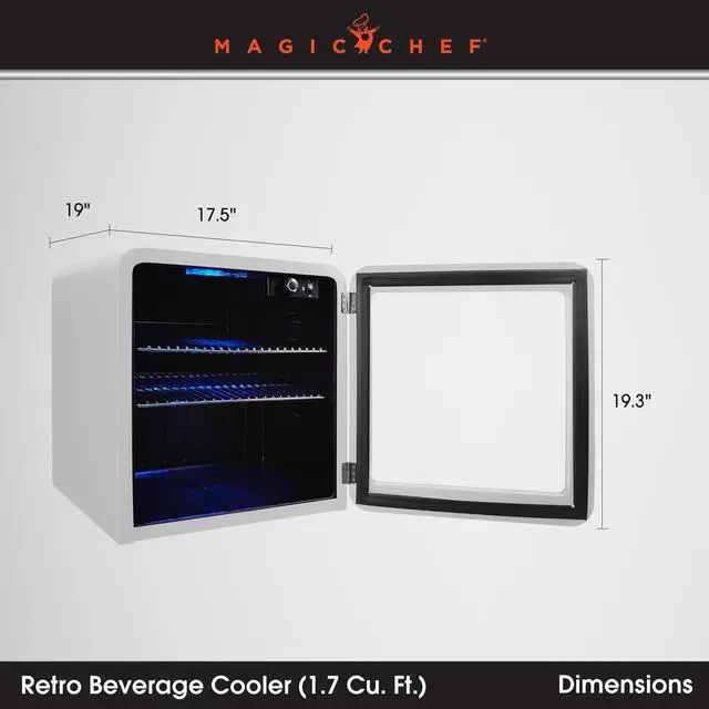Alt view image 2 of 4 - 1.7 cu. ft. Retro Mini Beverage Cooler in White