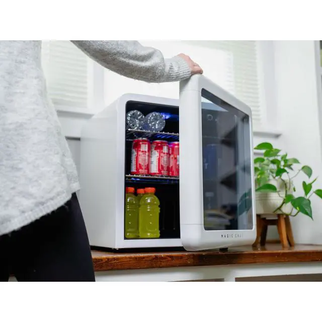 Alt view image 3 of 4 - 1.7 cu. ft. Retro Mini Beverage Cooler in White