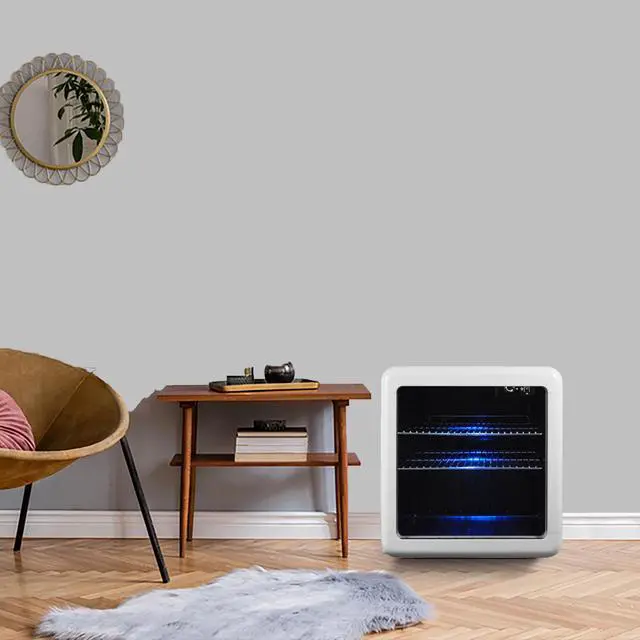 Alt view image 4 of 4 - 1.7 cu. ft. Retro Mini Beverage Cooler in White