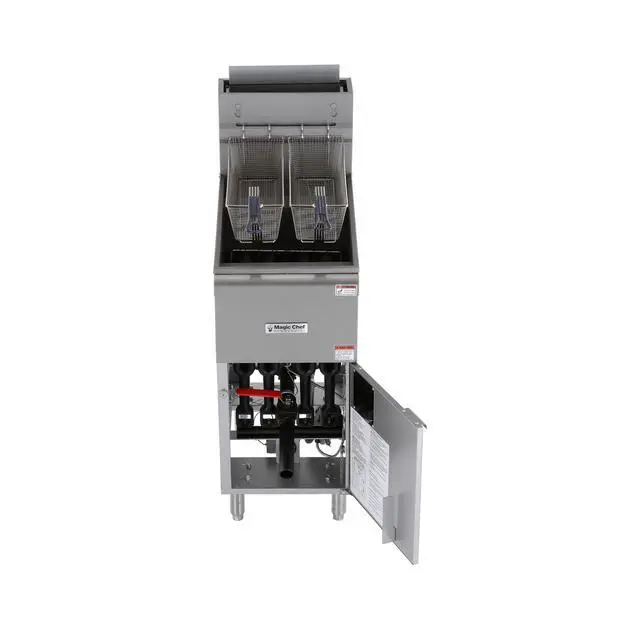 Alt view image 2 of 6 - 35 Qt. 50 lb. Stainless Steel Commercial Propane Gas Fryer - 120, 000 BTU